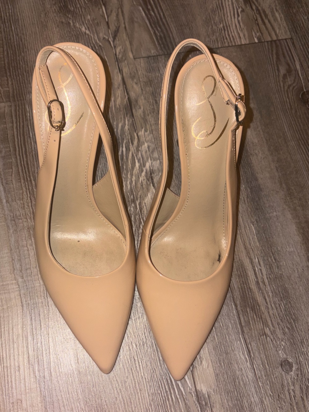 Sam Edelman Women's Nude Slingback Pointed Toe Pumps